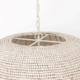 Theta 30.0 L x 30.0 W x 15.0 H White-Washed Beaded Chandelier from Mercana - Luna Furniture