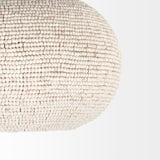 Theta 30.0 L x 30.0 W x 15.0 H White-Washed Beaded Chandelier from Mercana - Luna Furniture