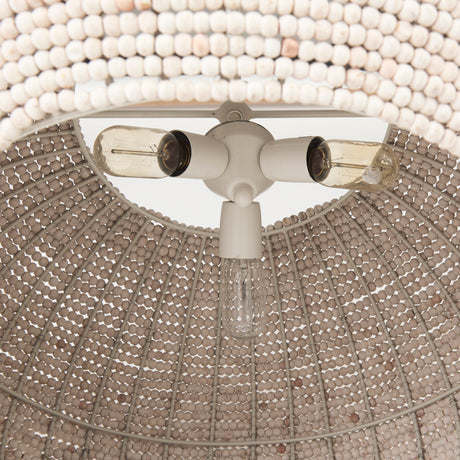 Theta 30.0 L x 30.0 W x 15.0 H White-Washed Beaded Chandelier from Mercana - Luna Furniture