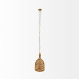 Campanile 16.0L x 16.0W x 27.0H Brown Whicker Pendant Light from Mercana - Luna Furniture