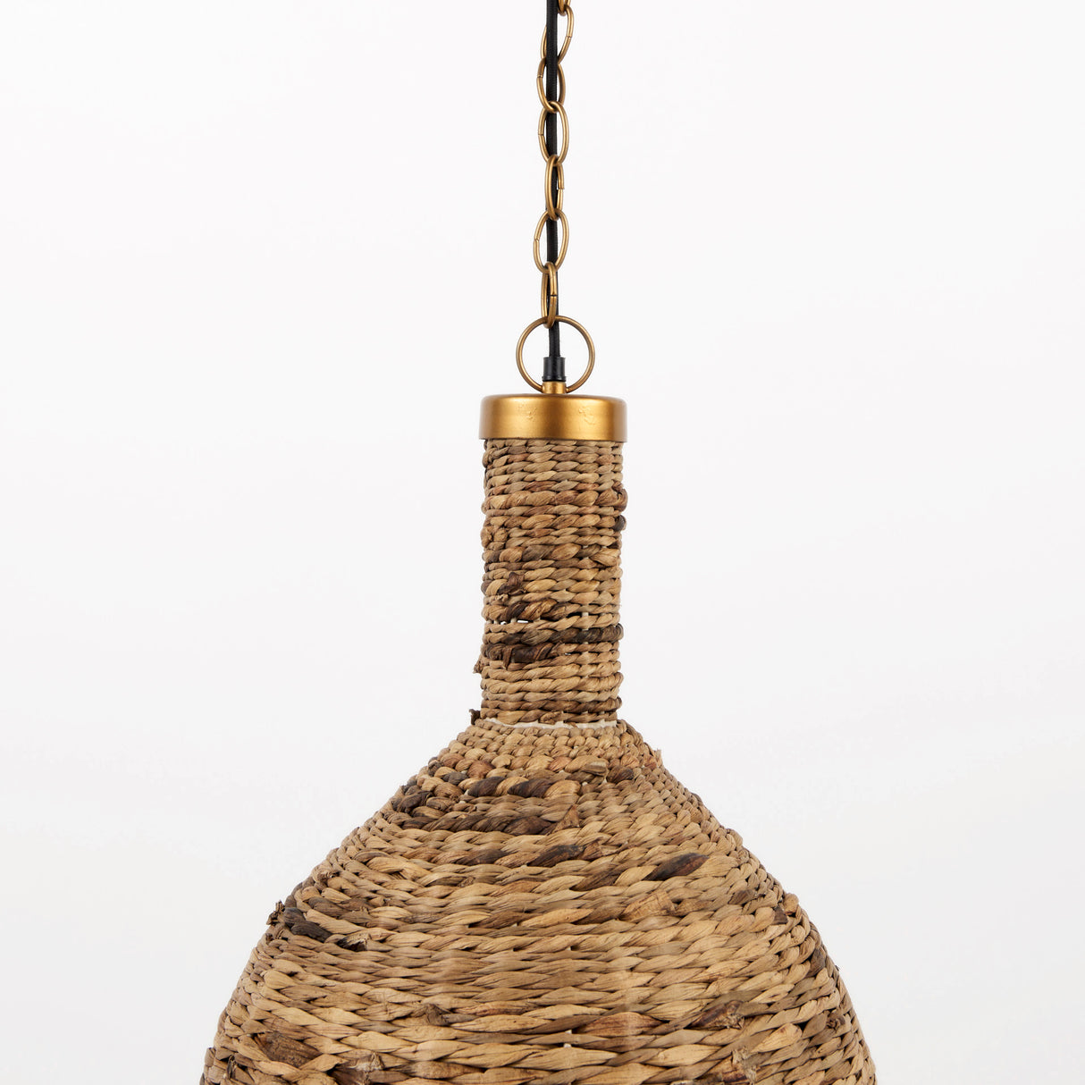 Campanile 16.0L x 16.0W x 27.0H Brown Whicker Pendant Light from Mercana - Luna Furniture