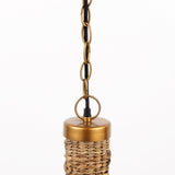 Campanile 16.0L x 16.0W x 27.0H Brown Whicker Pendant Light from Mercana - Luna Furniture