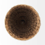 Campanile 16.0L x 16.0W x 27.0H Brown Whicker Pendant Light from Mercana - Luna Furniture