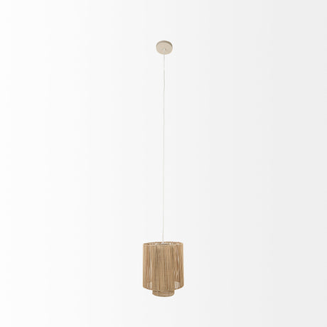 Aviario 14.2 L x 14.2 W x 14.2 H Natural Cane Cylindrical Pendant Light from Mercana - Luna Furniture