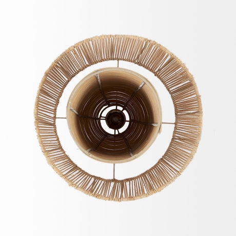 Aviario 14.2 L x 14.2 W x 14.2 H Natural Cane Cylindrical Pendant Light from Mercana - Luna Furniture