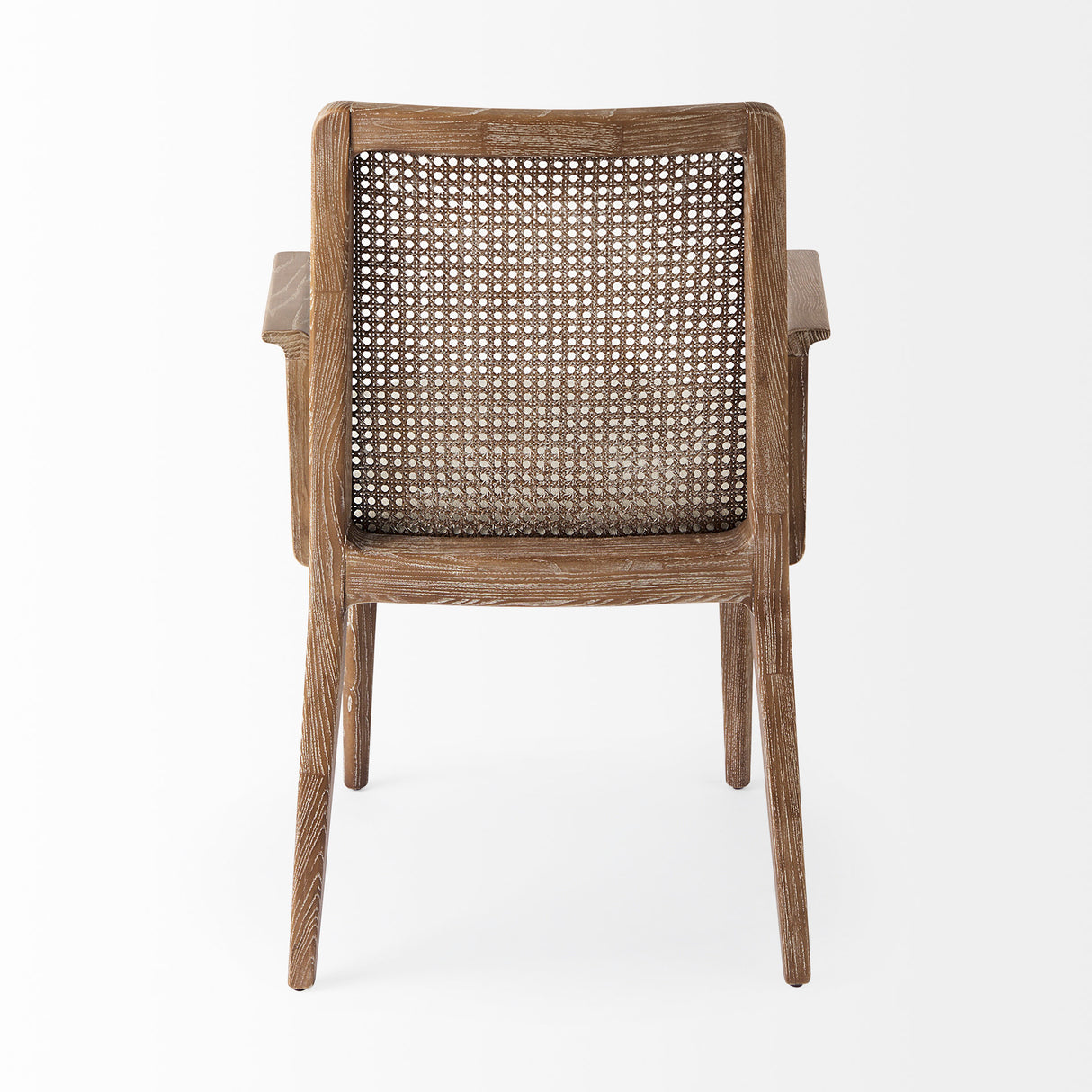 Clara Light Brown Wood W/ Cream Fabric Seat and Cane Back Dining Chair from Mercana - Luna Furniture