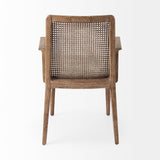 Clara Light Brown Wood W/ Cream Fabric Seat and Cane Back Dining Chair from Mercana - Luna Furniture