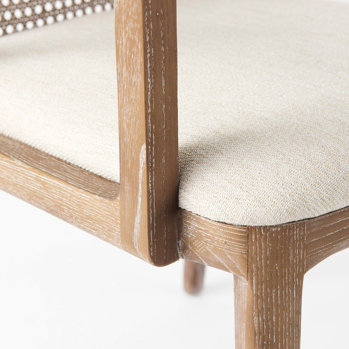 Clara Light Brown Wood W/ Cream Fabric Seat and Cane Back Dining Chair from Mercana - Luna Furniture