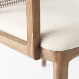 Clara Light Brown Wood W/ Cream Fabric Seat and Cane Back Dining Chair from Mercana - Luna Furniture