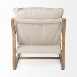 Brayden 28.3L x 34.1W x 35H Light Brown Wood W/ Beige Fabric Seat Accent Chair from Mercana - Luna Furniture