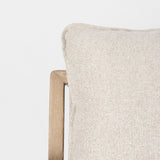 Brayden 28.3L x 34.1W x 35H Light Brown Wood W/ Beige Fabric Seat Accent Chair from Mercana - Luna Furniture