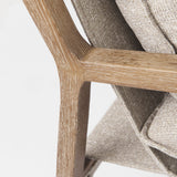 Brayden 28.3L x 34.1W x 35H Light Brown Wood W/ Beige Fabric Seat Accent Chair from Mercana - Luna Furniture