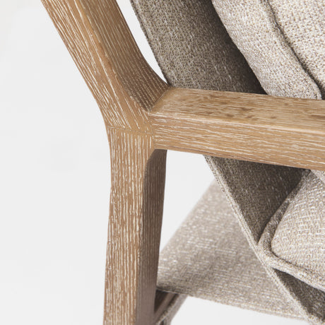 Brayden 28.3L x 34.1W x 35H Light Brown Wood W/ Beige Fabric Seat Accent Chair from Mercana - Luna Furniture