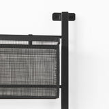 Macrinus 23.4L x 5.5W x 38.6H Black Metal W/Mesh Wall Mounted Shelf from Mercana - Luna Furniture