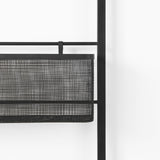 Macrinus 23.4L x 5.5W x 38.6H Black Metal W/Mesh Wall Mounted Shelf from Mercana - Luna Furniture