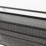 Macrinus 23.4L x 5.5W x 38.6H Black Metal W/Mesh Wall Mounted Shelf from Mercana - Luna Furniture