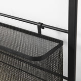 Macrinus 23.4L x 5.5W x 38.6H Black Metal W/Mesh Wall Mounted Shelf from Mercana - Luna Furniture