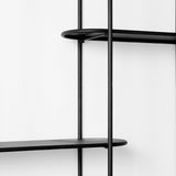 Decimus 36.6L x 8.7W x 45.7H Black Metal Wall Mounted 3 Tiered Shelf from Mercana - Luna Furniture