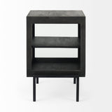 Arelius 20L x 18W x 26H Black-Brown Wood W/ Black Metal Frame End/Side Table from Mercana - Luna Furniture