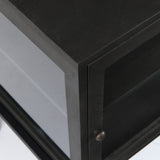 Arelius 20L x 18W x 26H Black-Brown Wood W/ Black Metal Frame End/Side Table from Mercana - Luna Furniture