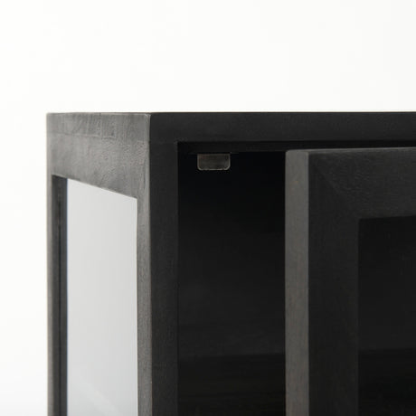 Arelius 20L x 18W x 26H Black-Brown Wood W/ Black Metal Frame End/Side Table from Mercana - Luna Furniture