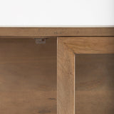 Arelius 36L x 18.75W x 63H Light Brown Wood W/ Black Metal Base Display Cabinet from Mercana - Luna Furniture
