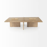 Aida 56 x 34 Rectangular Light Brown Wood Coffee Table from Mercana - Luna Furniture