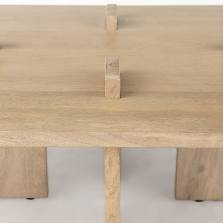 Aida 56 x 34 Rectangular Light Brown Wood Coffee Table from Mercana - Luna Furniture