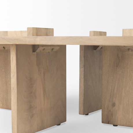 Aida 56 x 34 Rectangular Light Brown Wood Coffee Table from Mercana - Luna Furniture