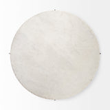 Reinhold 49" Round White Marble Top Gold Metal Base Coffee Table from Mercana - Luna Furniture