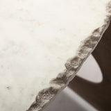 Reinhold 49" Round White Marble Top Gold Metal Base Coffee Table from Mercana - Luna Furniture