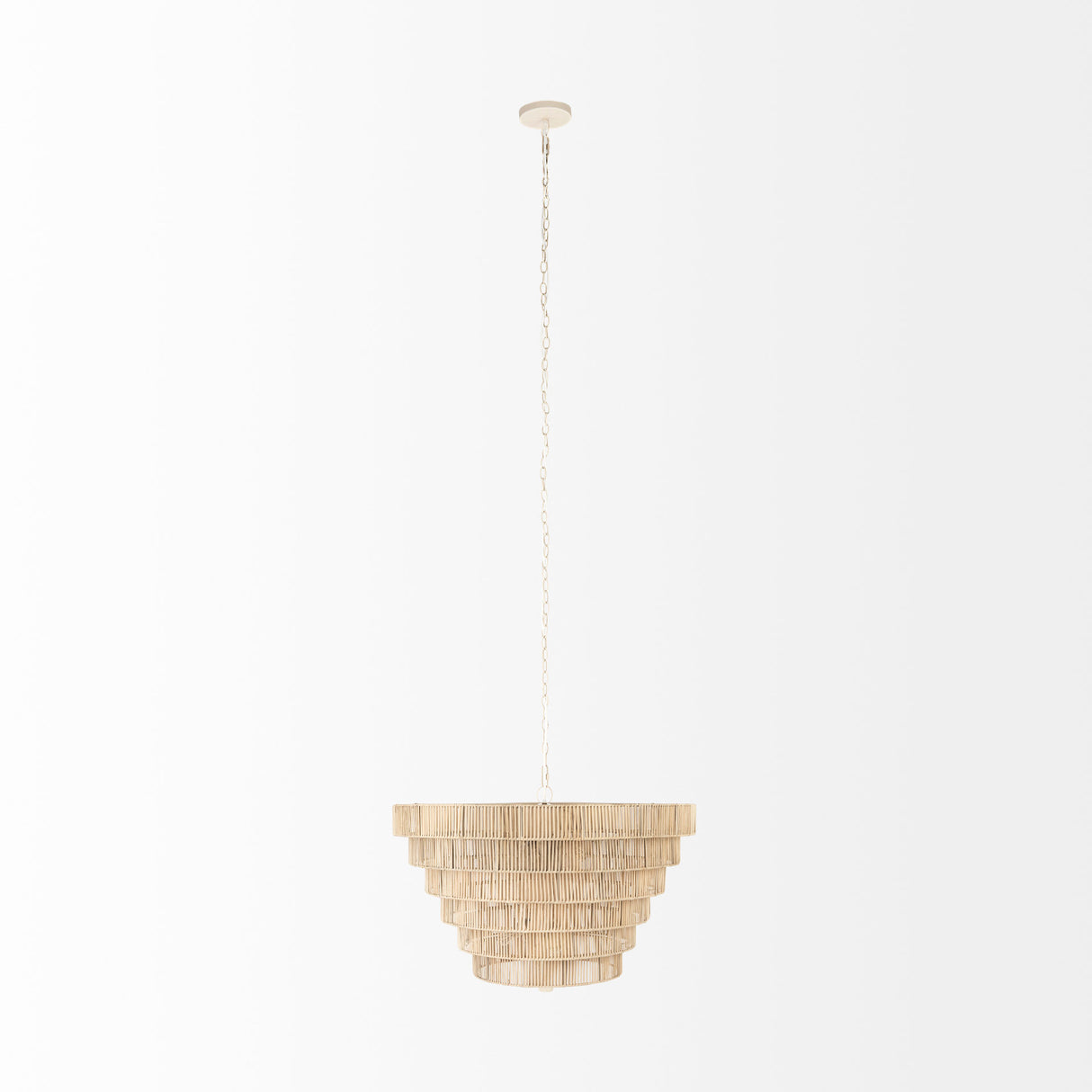 Marimba 40 L x 40 W x 24 H Natural Cane 6 Tier Chandelier from Mercana - Luna Furniture