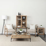 Arelius 20L x 18W x 26H Light Brown Wood W/ Black Metal Frame End/Side Table from Mercana - Luna Furniture
