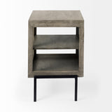 Arelius 20L x 18W x 26H Gray Wood W/ Black Metal Frame End/Side Table from Mercana - Luna Furniture