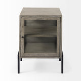 Arelius 20L x 18W x 26H Gray Wood W/ Black Metal Frame End/Side Table from Mercana - Luna Furniture