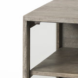 Arelius 20L x 18W x 26H Gray Wood W/ Black Metal Frame End/Side Table from Mercana - Luna Furniture
