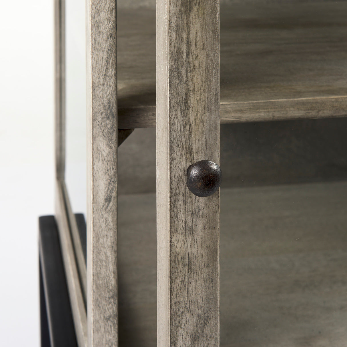 Arelius 20L x 18W x 26H Gray Wood W/ Black Metal Frame End/Side Table from Mercana - Luna Furniture