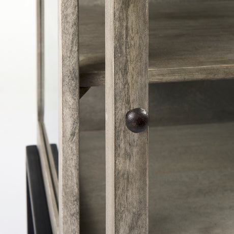 Arelius 20L x 18W x 26H Gray Wood W/ Black Metal Frame End/Side Table from Mercana - Luna Furniture