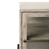 Arelius 20L x 18W x 26H Gray Wood W/ Black Metal Frame End/Side Table from Mercana - Luna Furniture