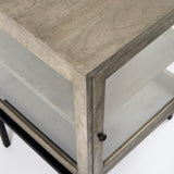 Arelius 20L x 18W x 26H Gray Wood W/ Black Metal Frame End/Side Table from Mercana - Luna Furniture