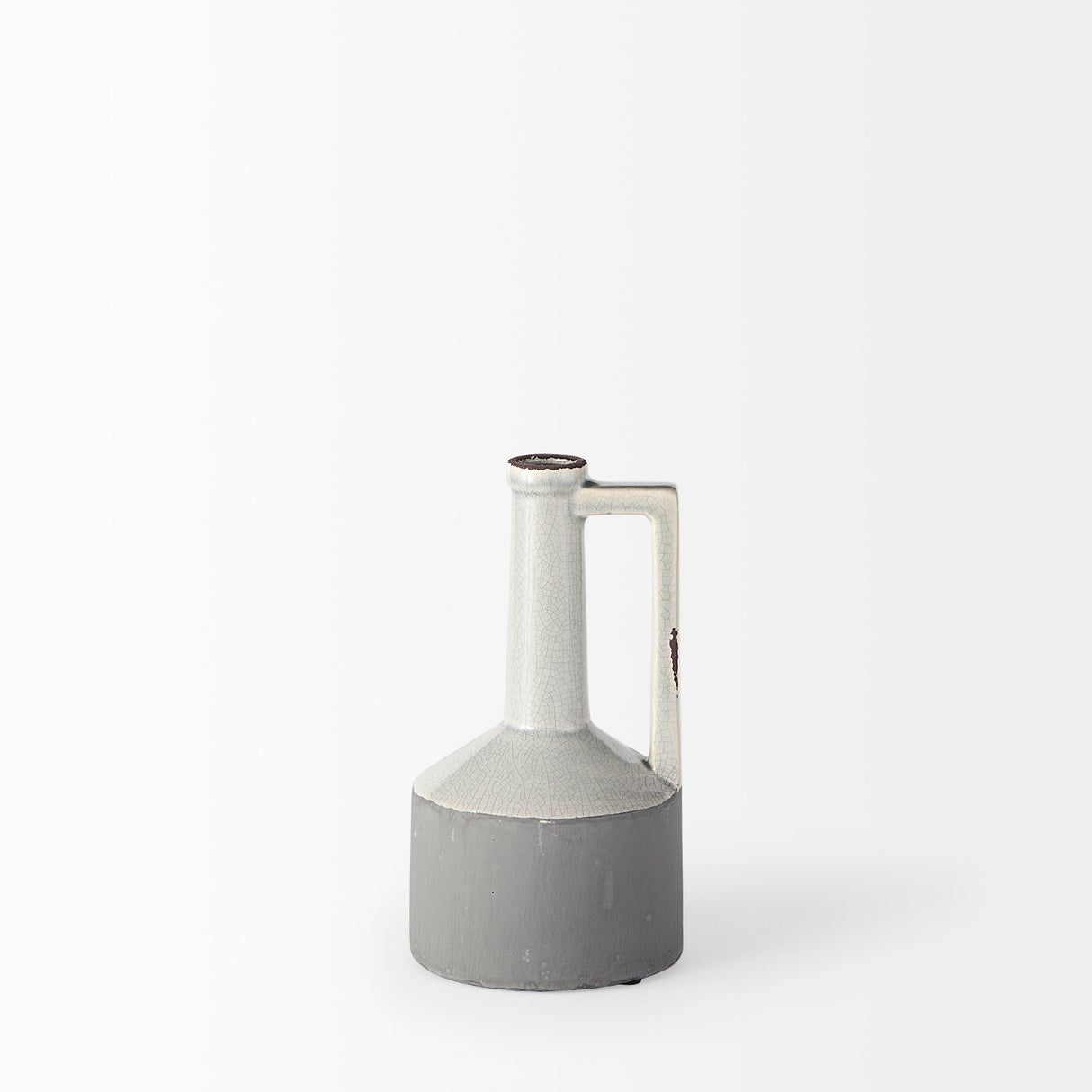 Burton 10.2H Small Two Tone Gray Ceramic Jug Vase from Mercana - Luna Furniture