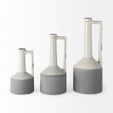 Burton 10.2H Small Two Tone Gray Ceramic Jug Vase from Mercana - Luna Furniture