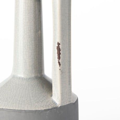 Burton 10.2H Small Two Tone Gray Ceramic Jug Vase from Mercana - Luna Furniture