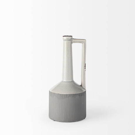 Burton 14.2H Medium Two Tone Gray Ceramic Jug Vase from Mercana - Luna Furniture