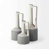 Burton 16.7H Large Two Tone Gray Ceramic Jug Vase from Mercana - Luna Furniture