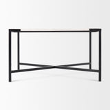 Lucas 30x30 White Marble Top Black Metal Base Coffee Table from Mercana - Luna Furniture