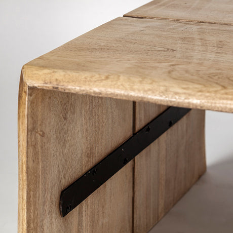 San Andreas 48x30.5 Rectangular Brown Solid Wood Top and Base Coffee Table from Mercana - Luna Furniture