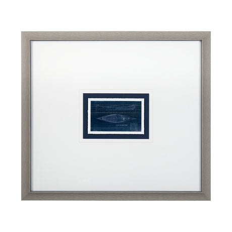 Canoe Blueprint by Dayna a Hand Embellished Textured Framed Art Print Matted under Glass from Mercana - Luna Furniture