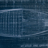 Canoe Blueprint by Dayna a Hand Embellished Textured Framed Art Print Matted under Glass from Mercana - Luna Furniture