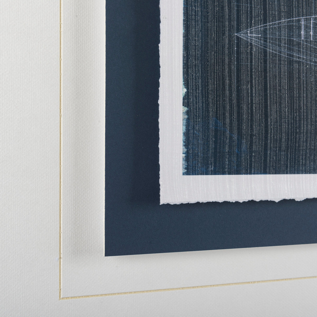 Kayak Blueprint by Dayna a Hand Embellished Textured Framed Art Print Matted under Glass from Mercana - Luna Furniture